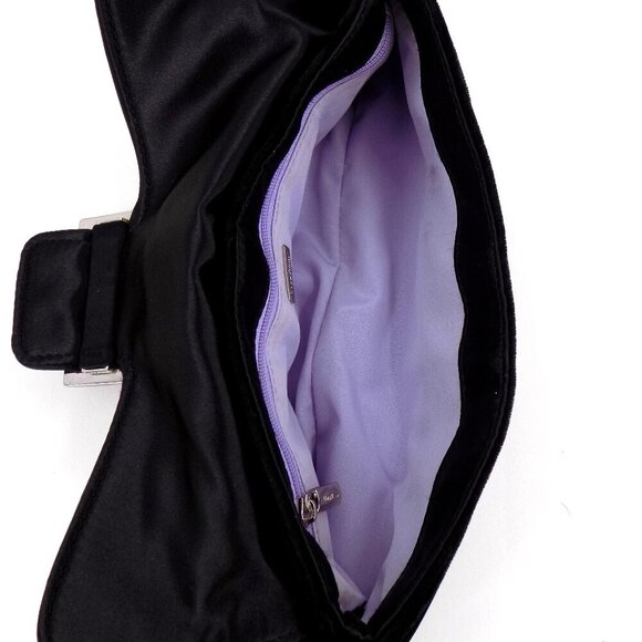 Cole Haan After 5 Evening Clutch Velvet Black Rhinestones - Picture 4 of 5